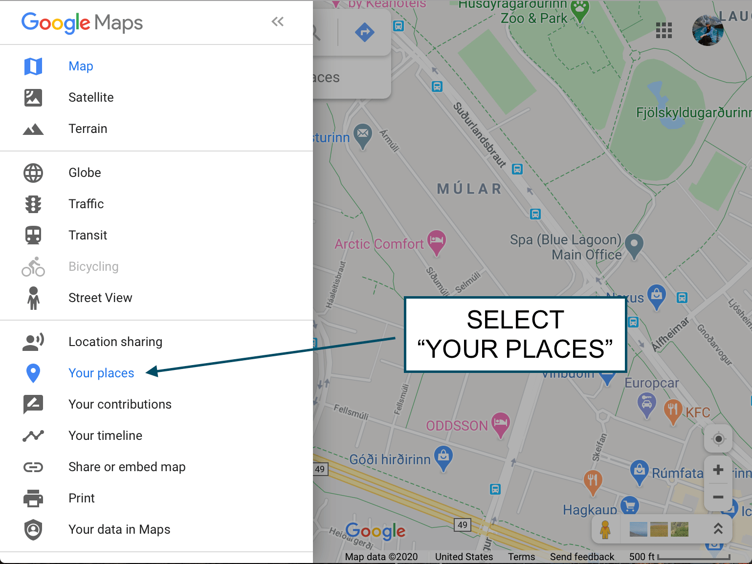 How to find your custom map in Google Maps