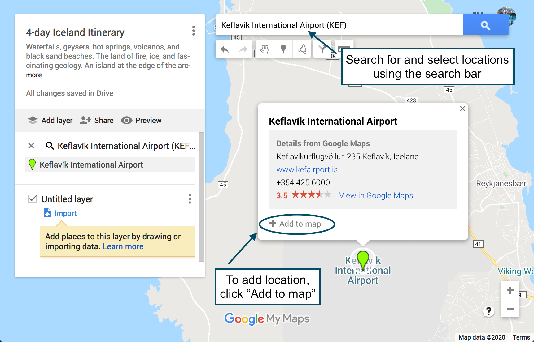 How to create a custom travel map with location pins