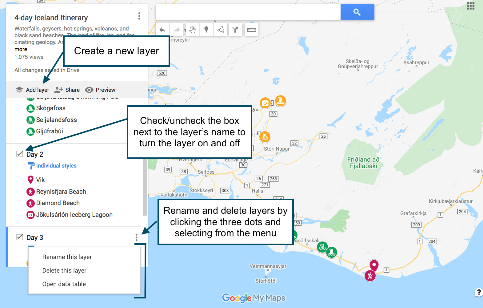 Create a custom map for a trip on google maps - bonusnasve