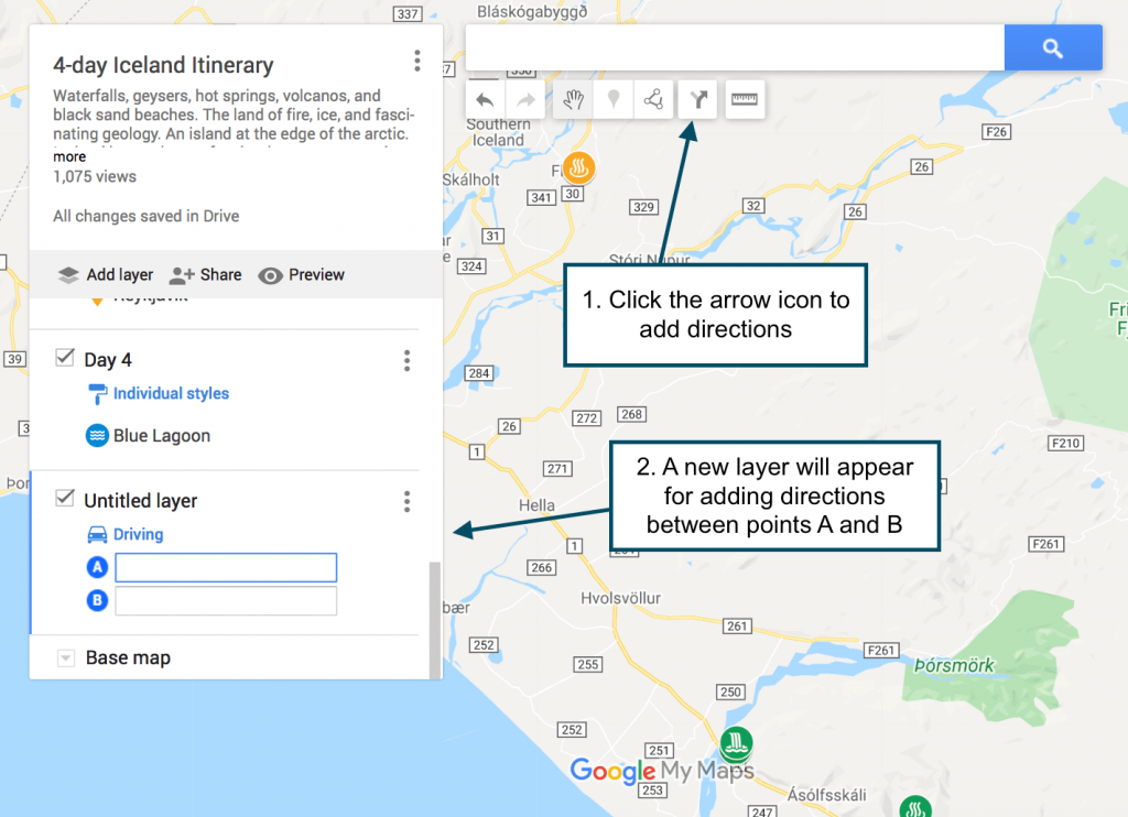 google maps road trip planner