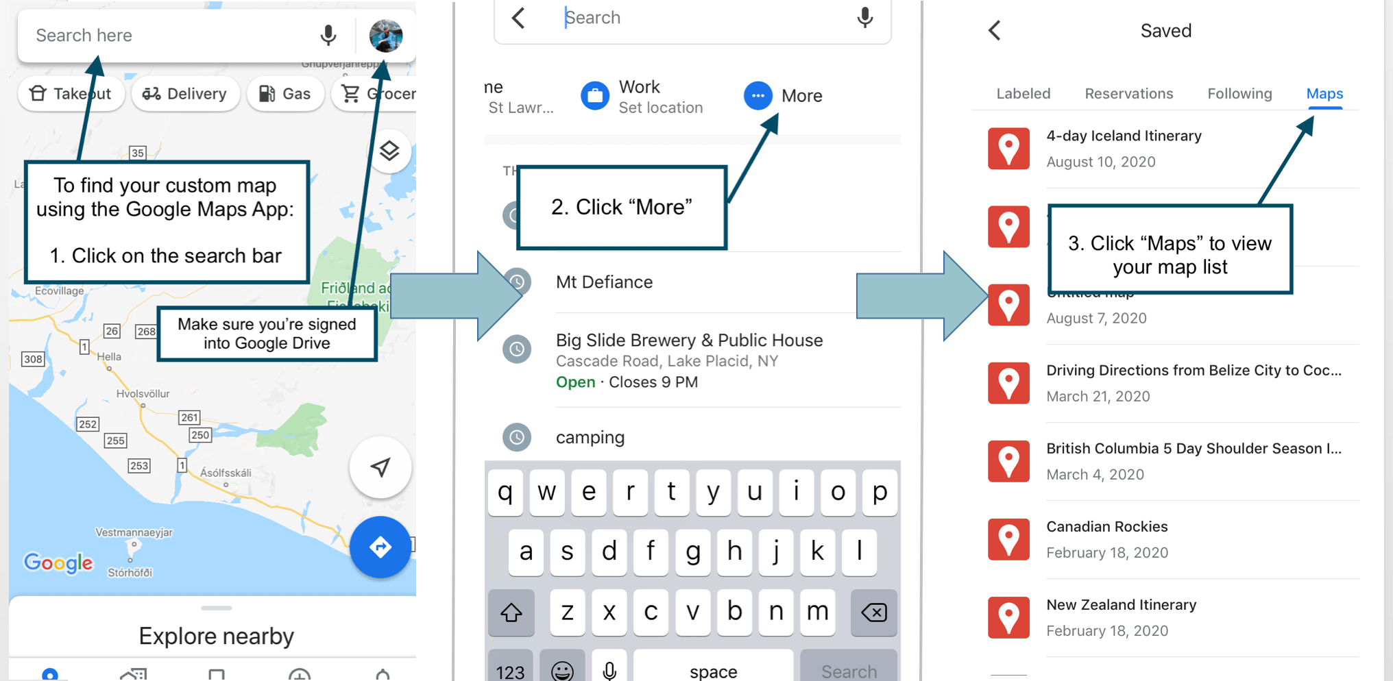 Viewing your custom map on your phone