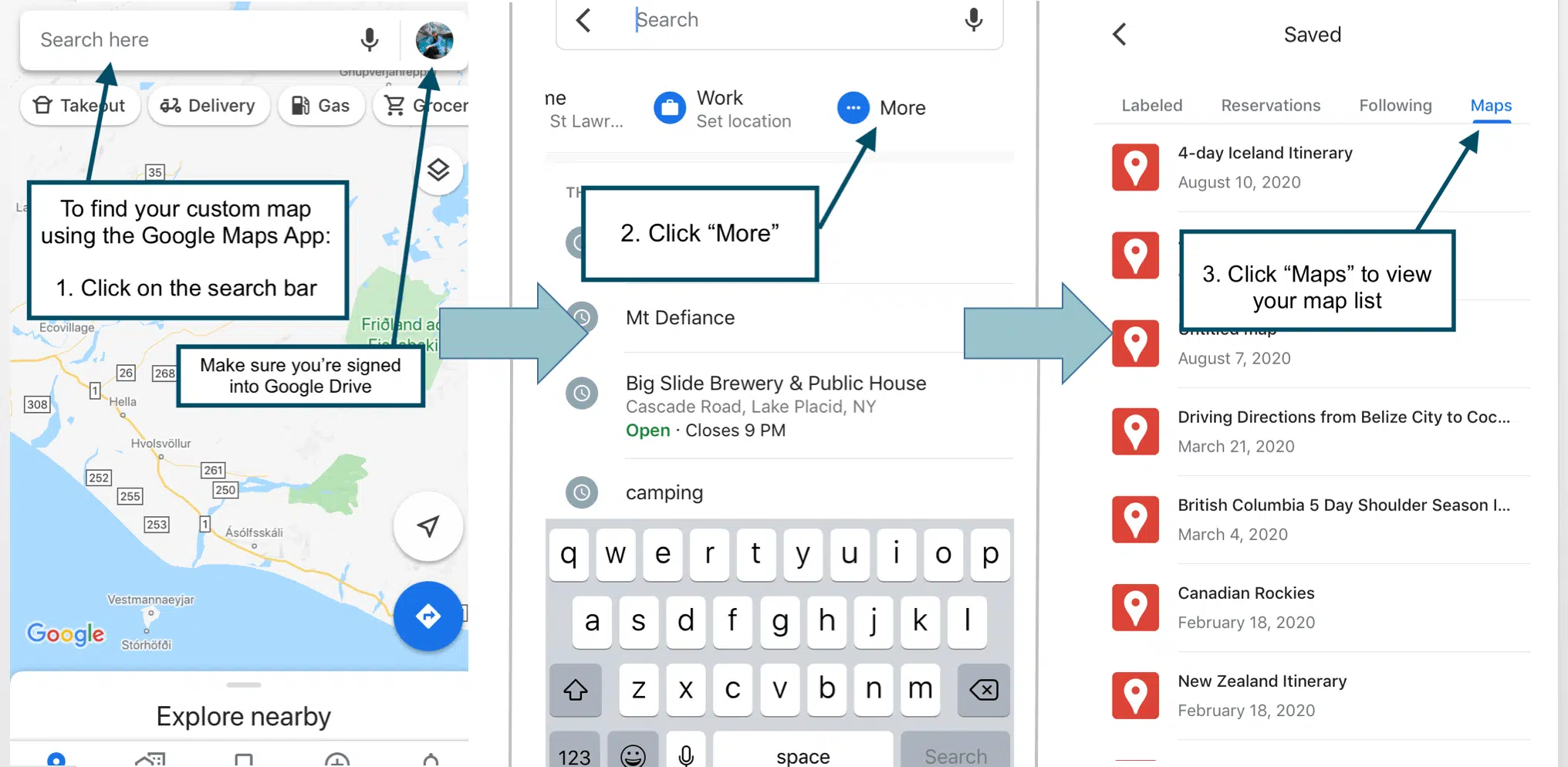 Viewing your custom map on your phone