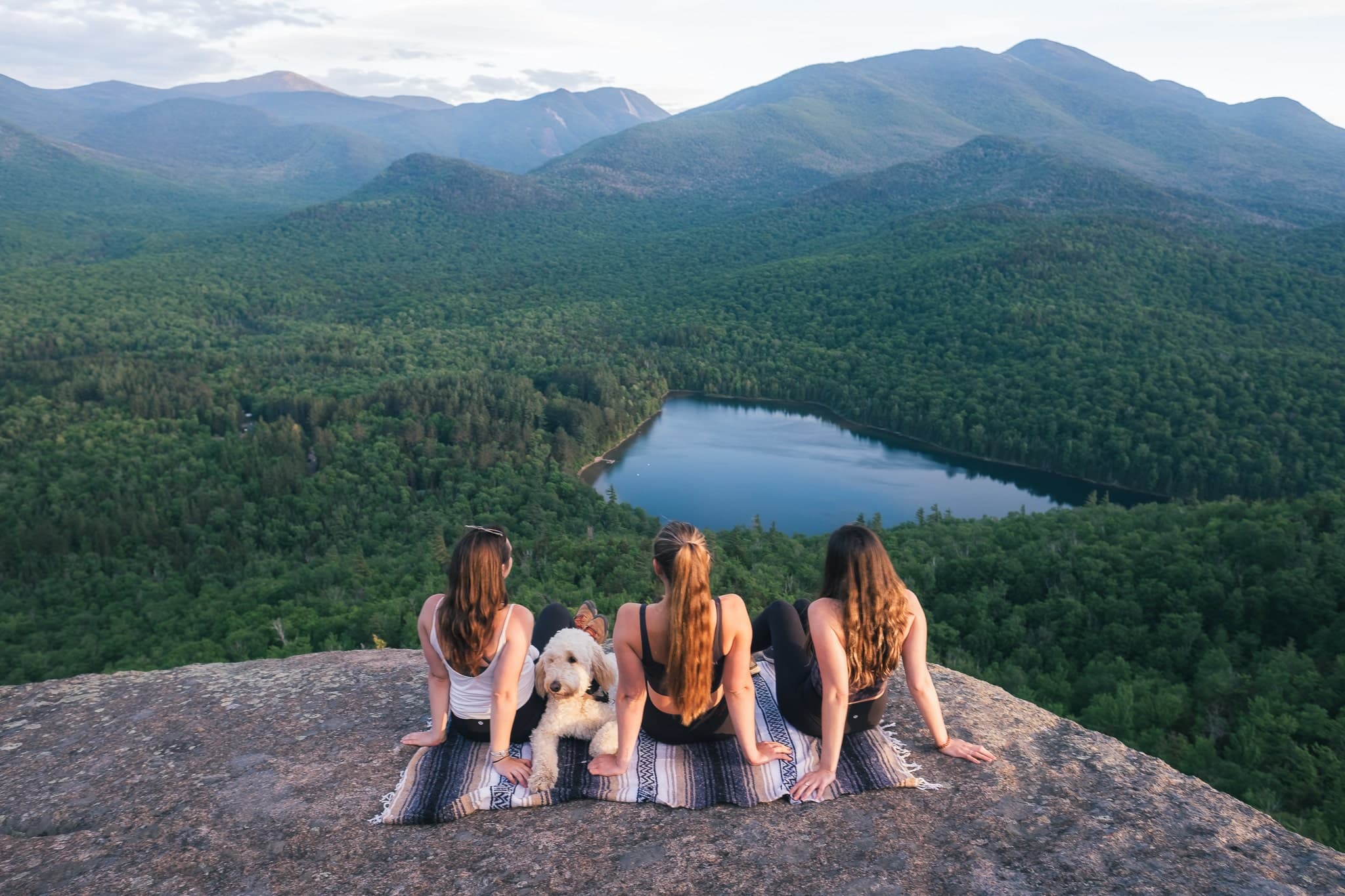 friends at the summit of Mt Jo near Lake Placid, NY