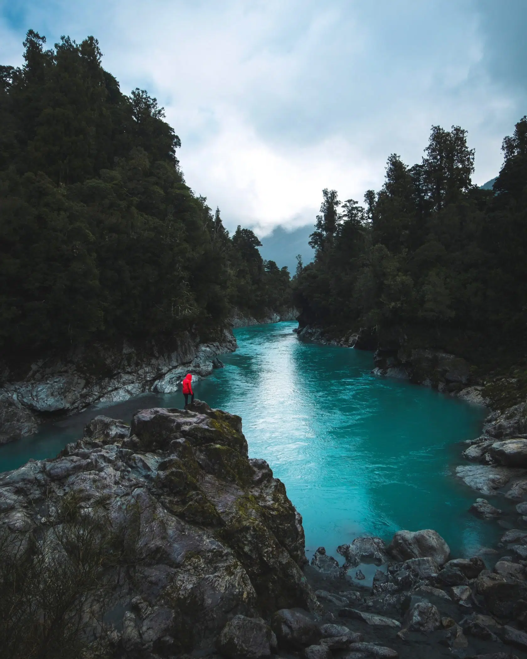 Unique perspective of Hokitika Gorge, New Zealand