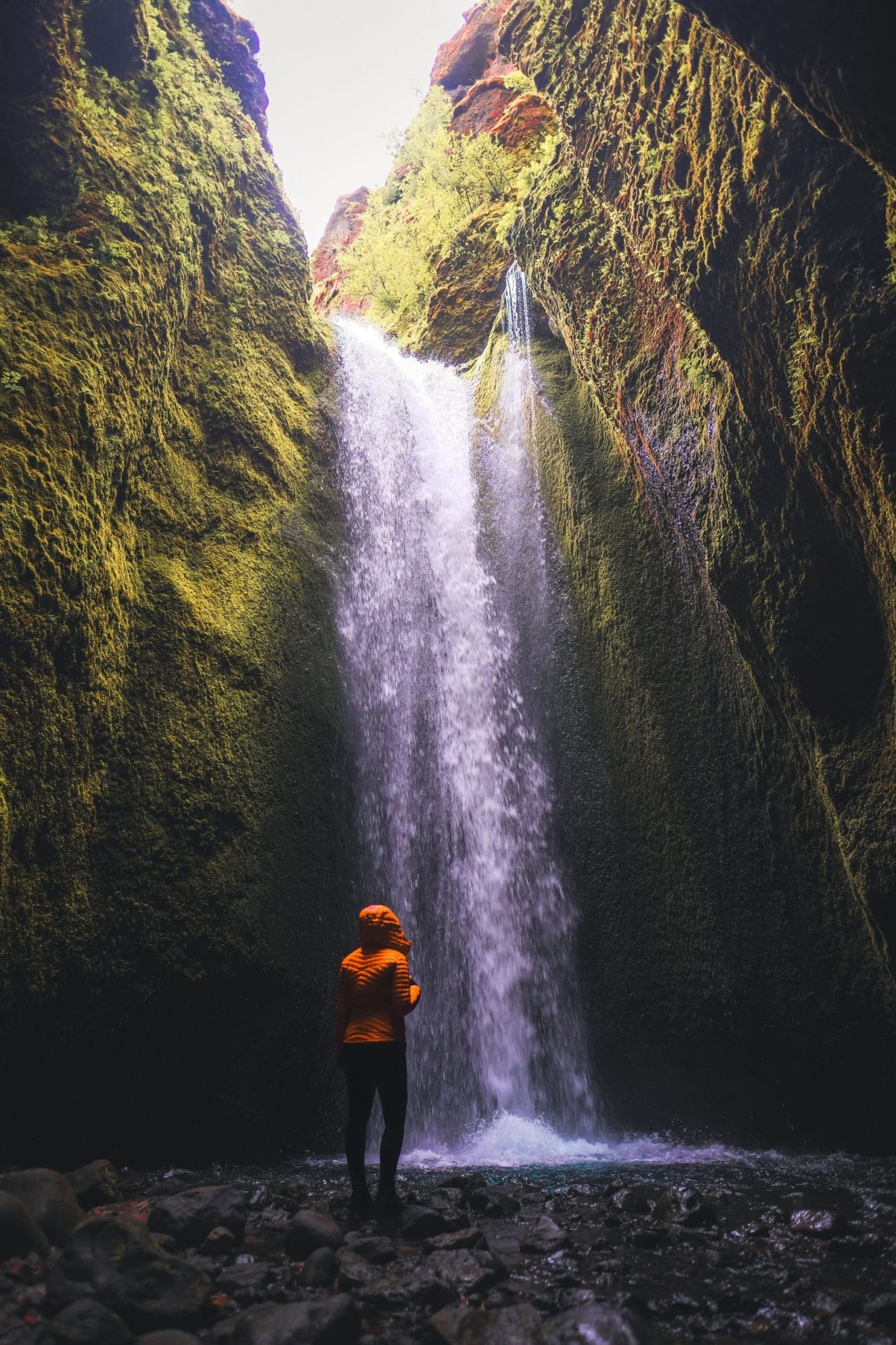 Hidden waterfall in Iceland