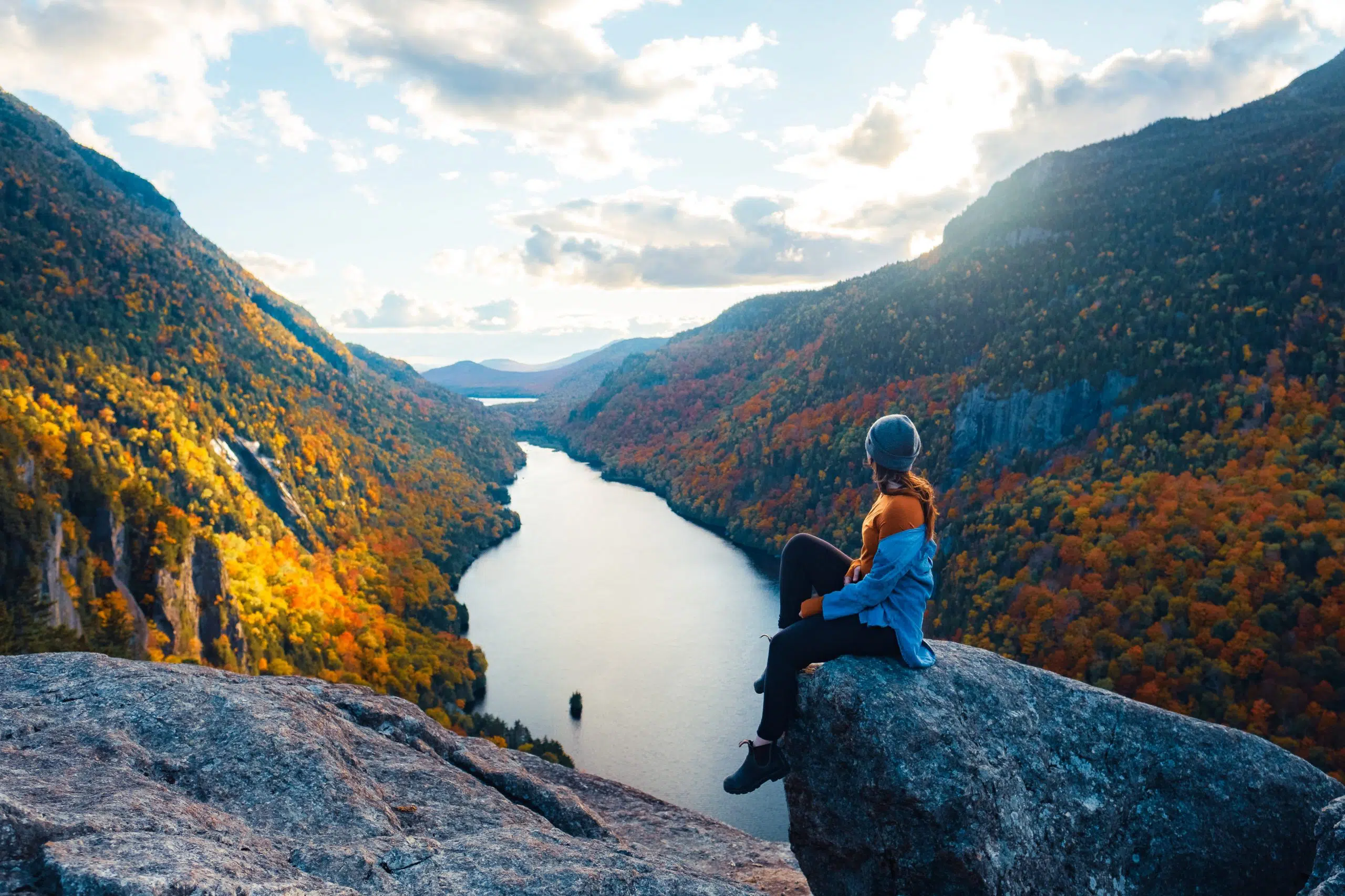 Indian Head and Fish Hawk Cliffs Hike overlooking Lower Ausable Lake