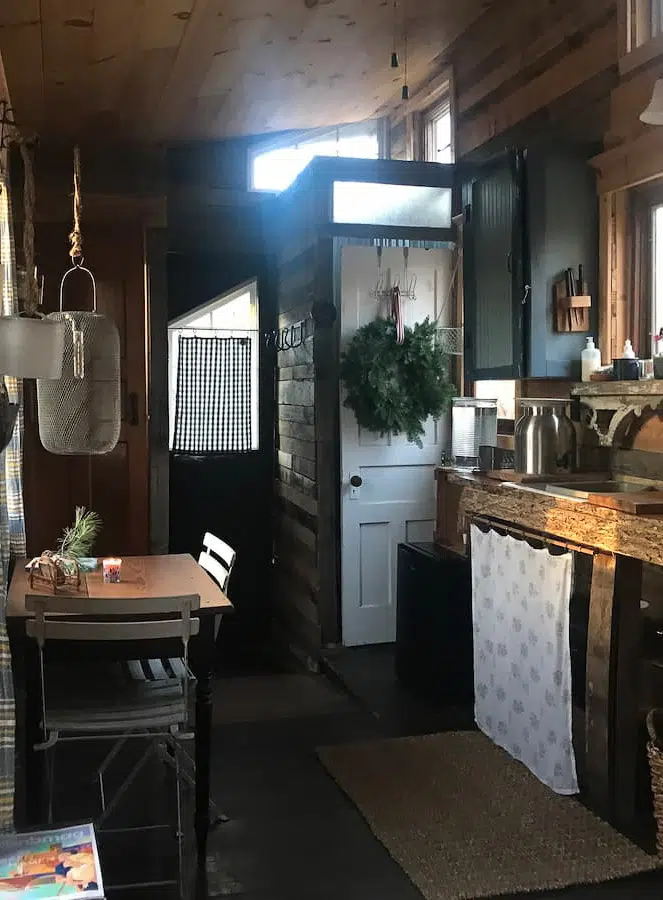 Off grid tiny cabin rental interior