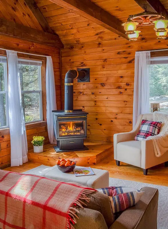 Schroon Lake secluded cabin interior