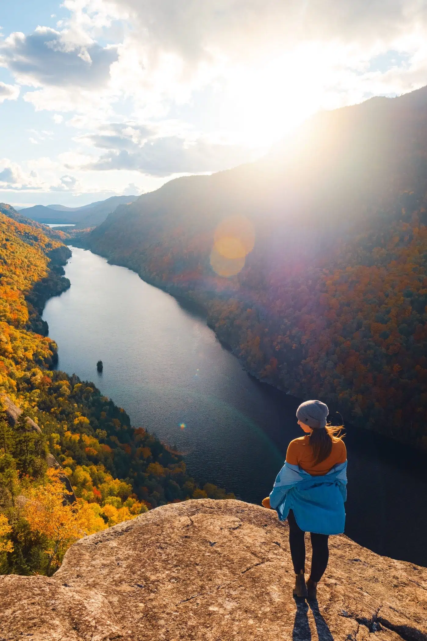 Hiking Indian Head, Adirondacks at Sunset