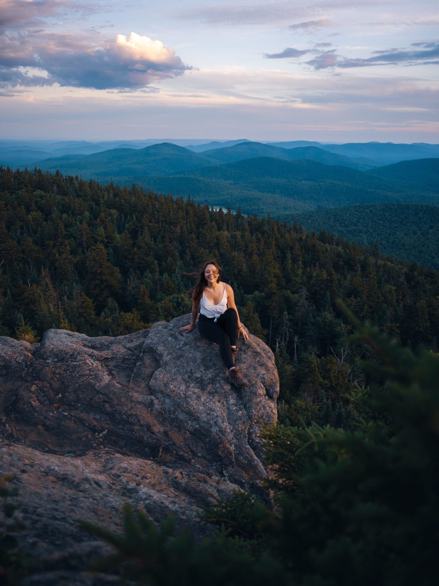 crane mountain at sunset 