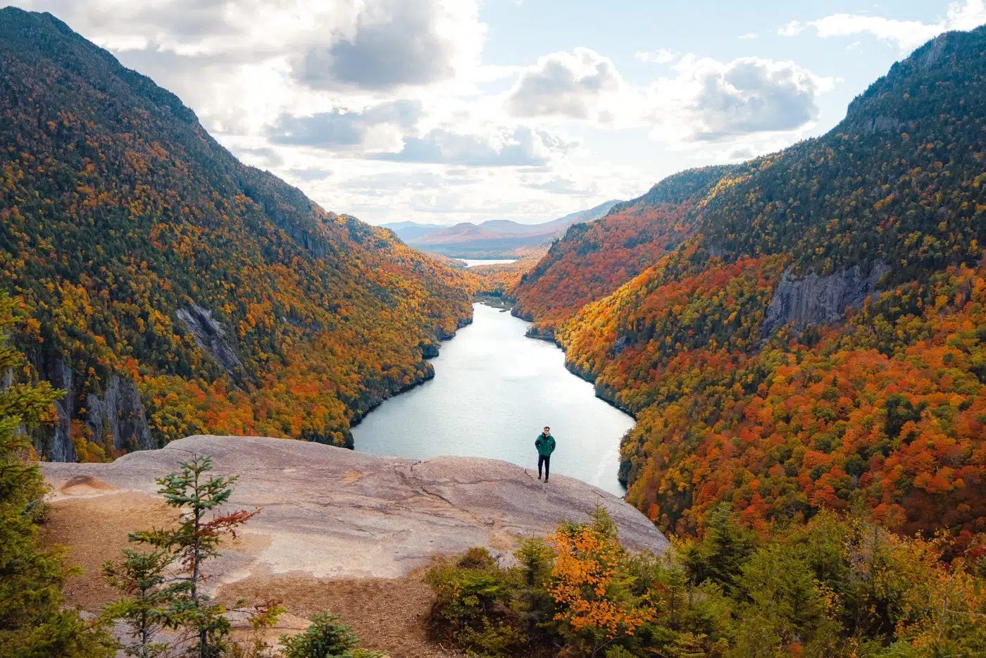 View from Indian Head Hike, Adirondacks in the fall