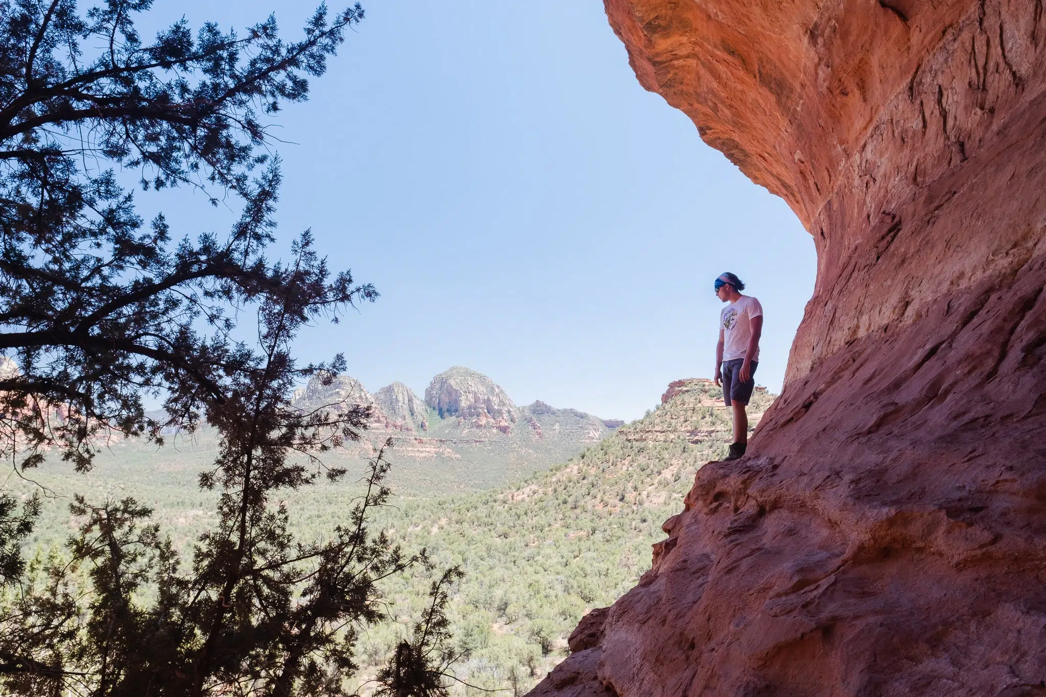 standing on the ledge of the hidden birthing cave