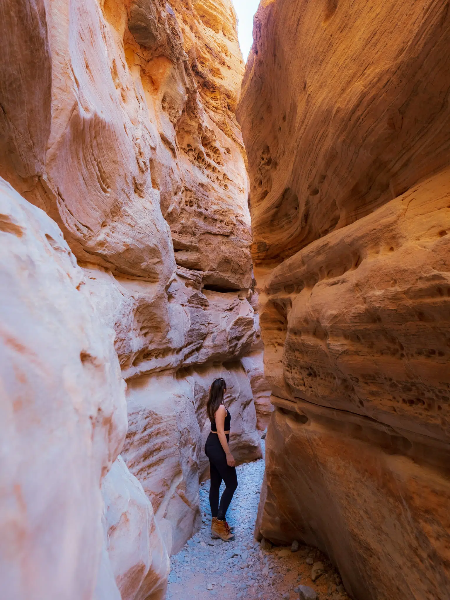 Finding the slot canyon on the White Dome Trail hike in Valley of Fire