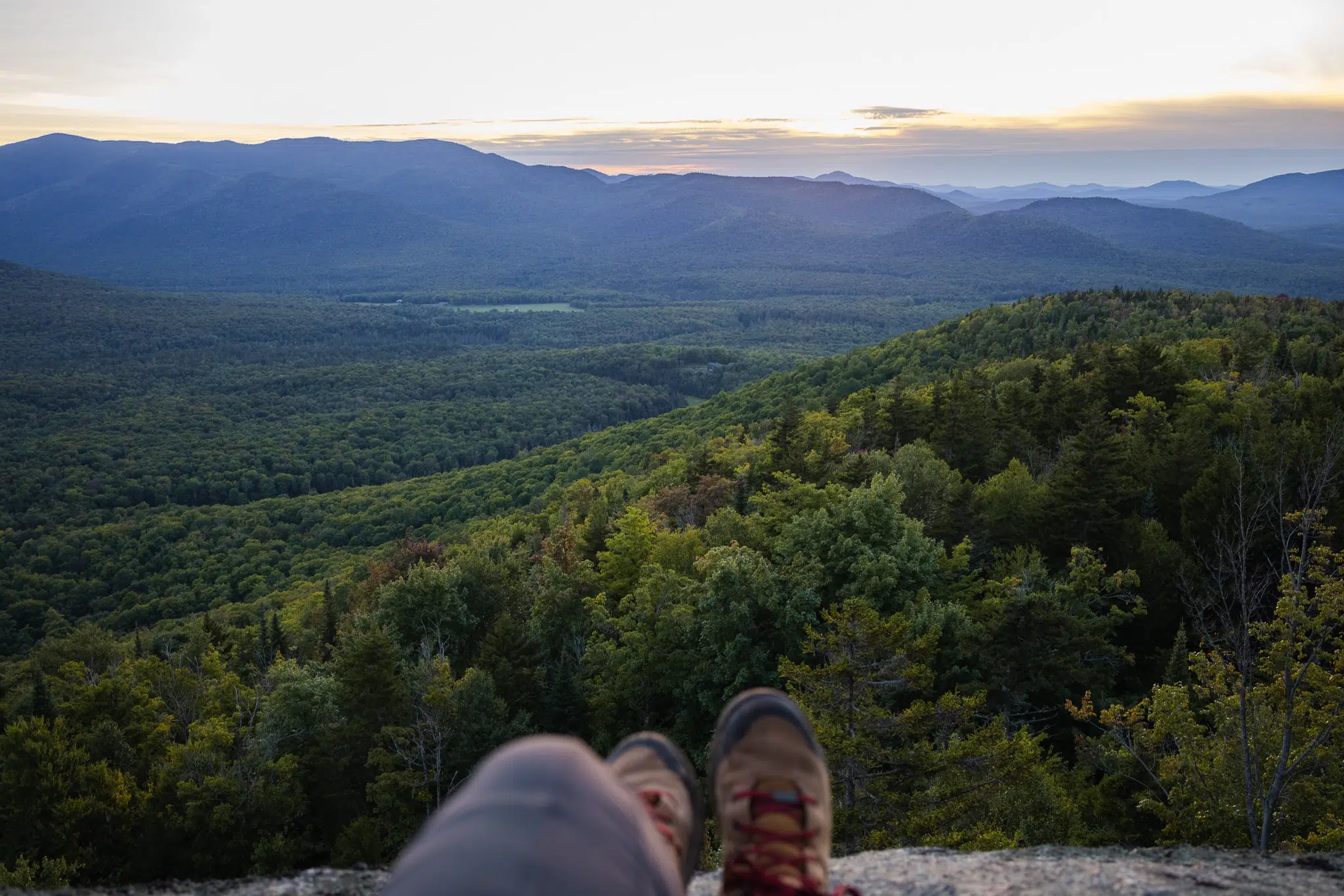 Mount Van Hoevenberg summit at sunset