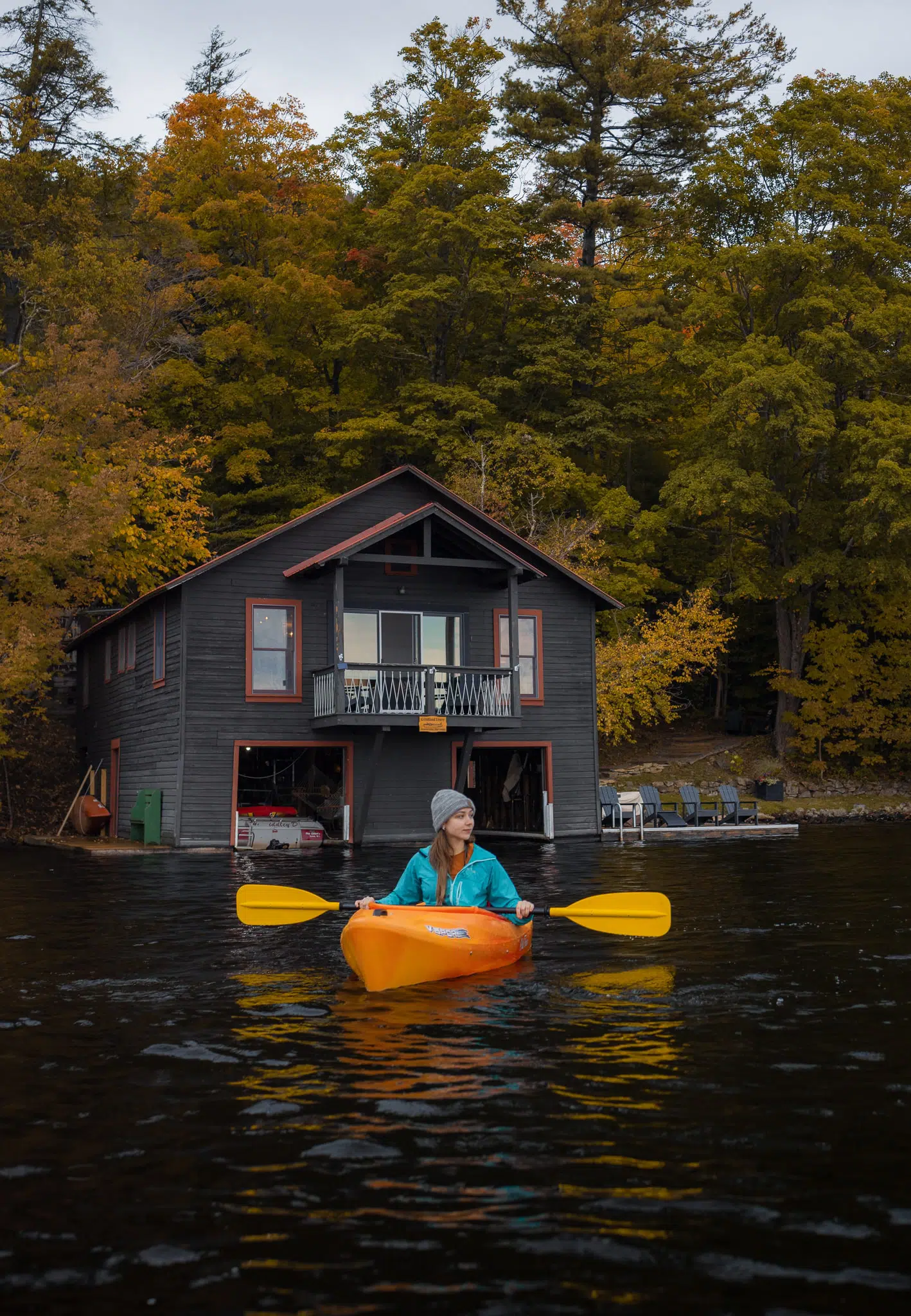 Kayaking on Fourth Lake in Old Forge, NY