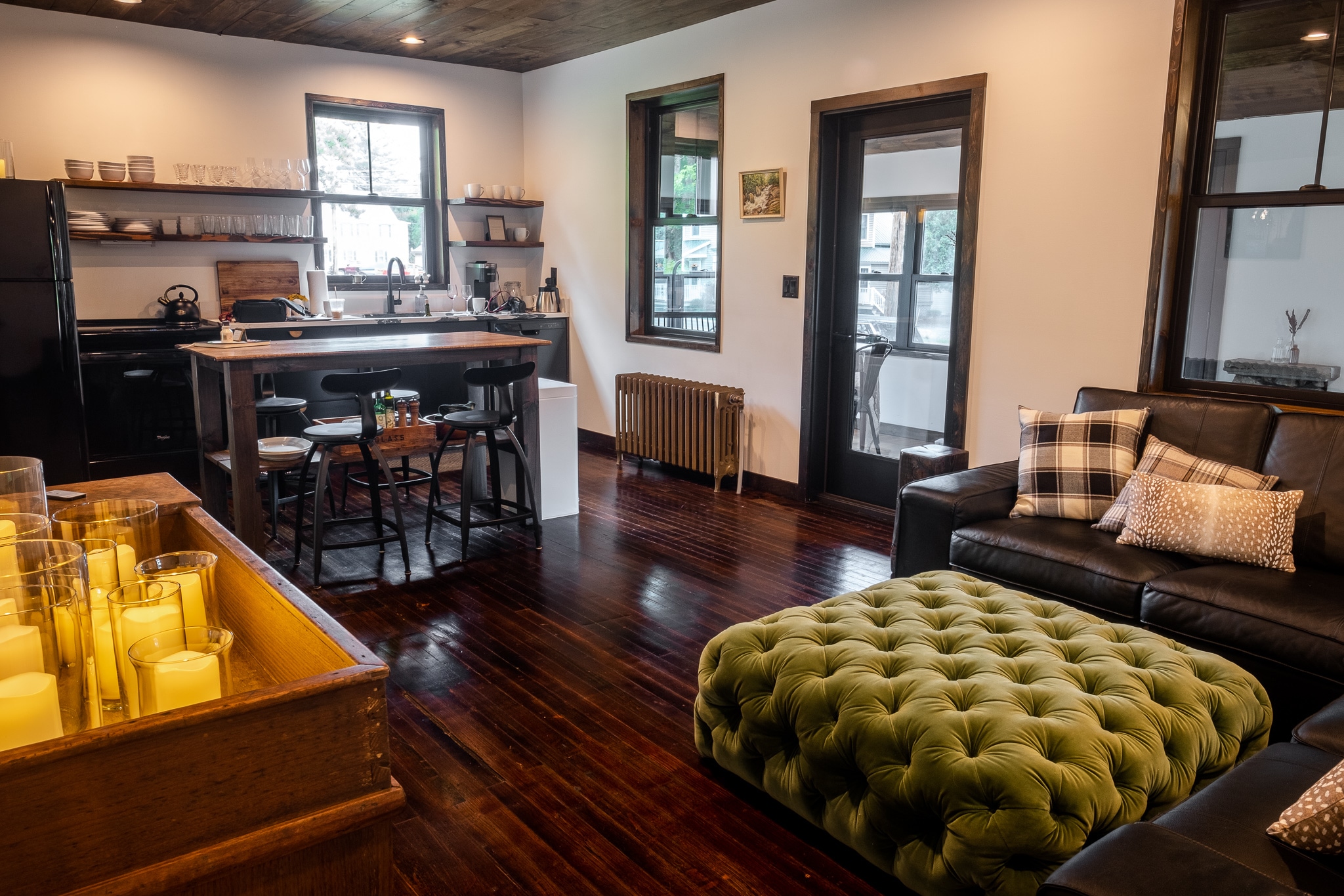 Modern interior of the guesthouse in Speculator NY, Adirondacks