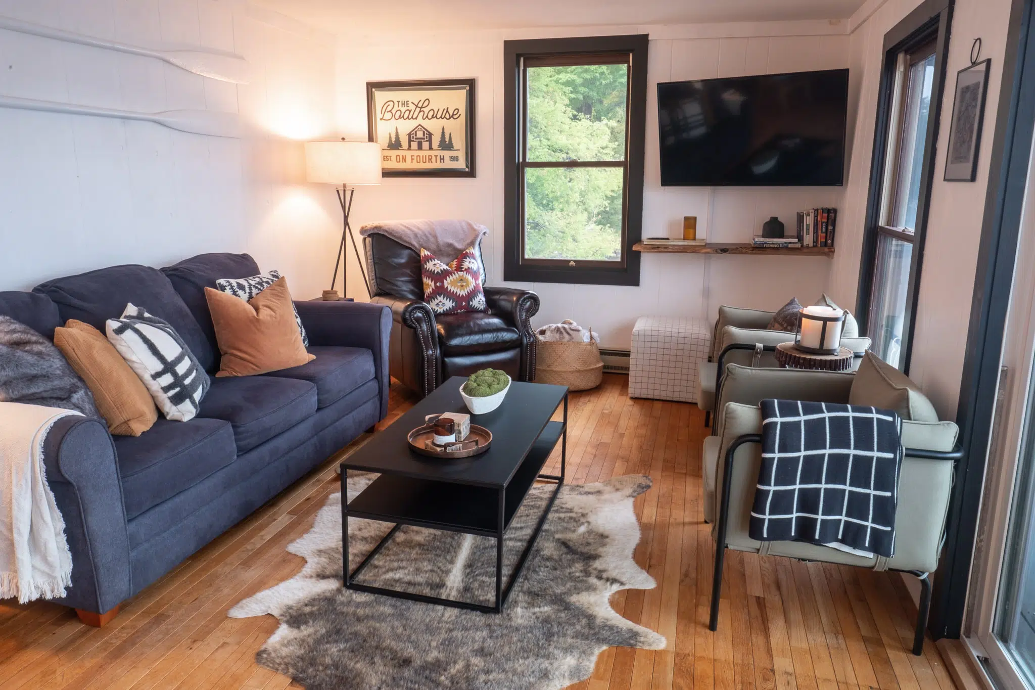 Rustic modern cabin interior