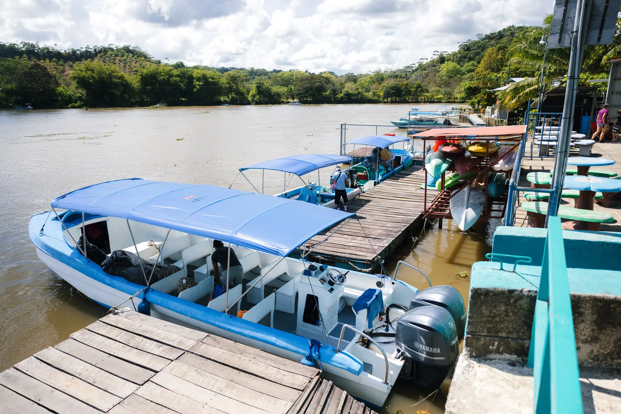 Boats at the dock in Sierpe, going to Drake Bay, Costa Rica