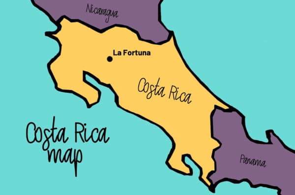 La Fortuna Costa Rica on a map