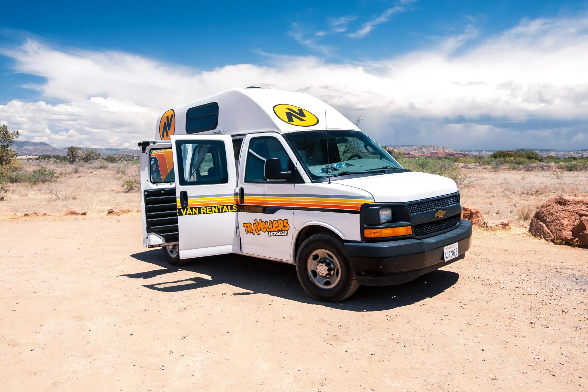 Travellers Autobarn Hitop Campervan parked in Sedona, Arizona