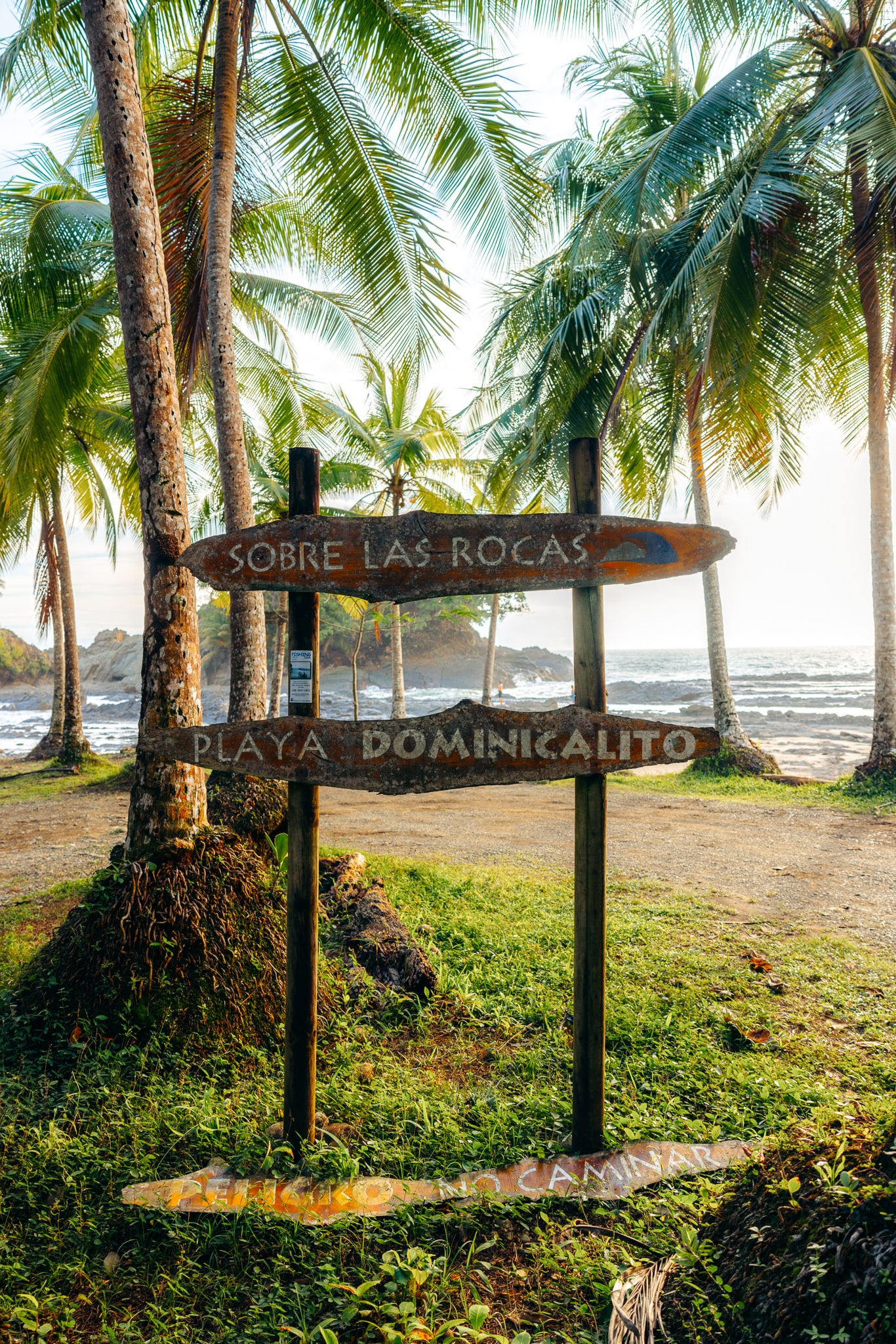 Sign at Playa Dominicalito in Uvita