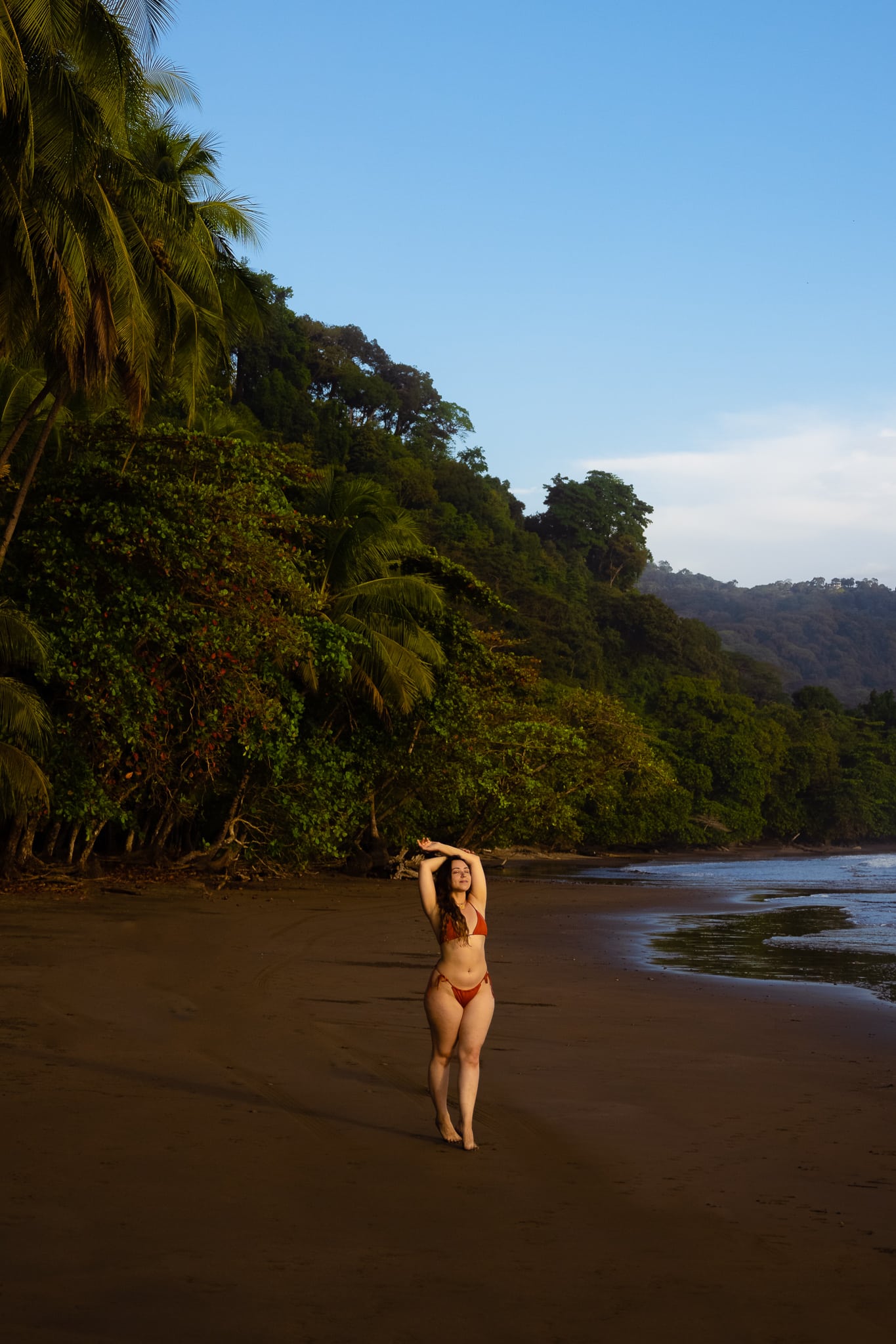 Woman spending two weeks in Costa Rica on the beach in Uvita