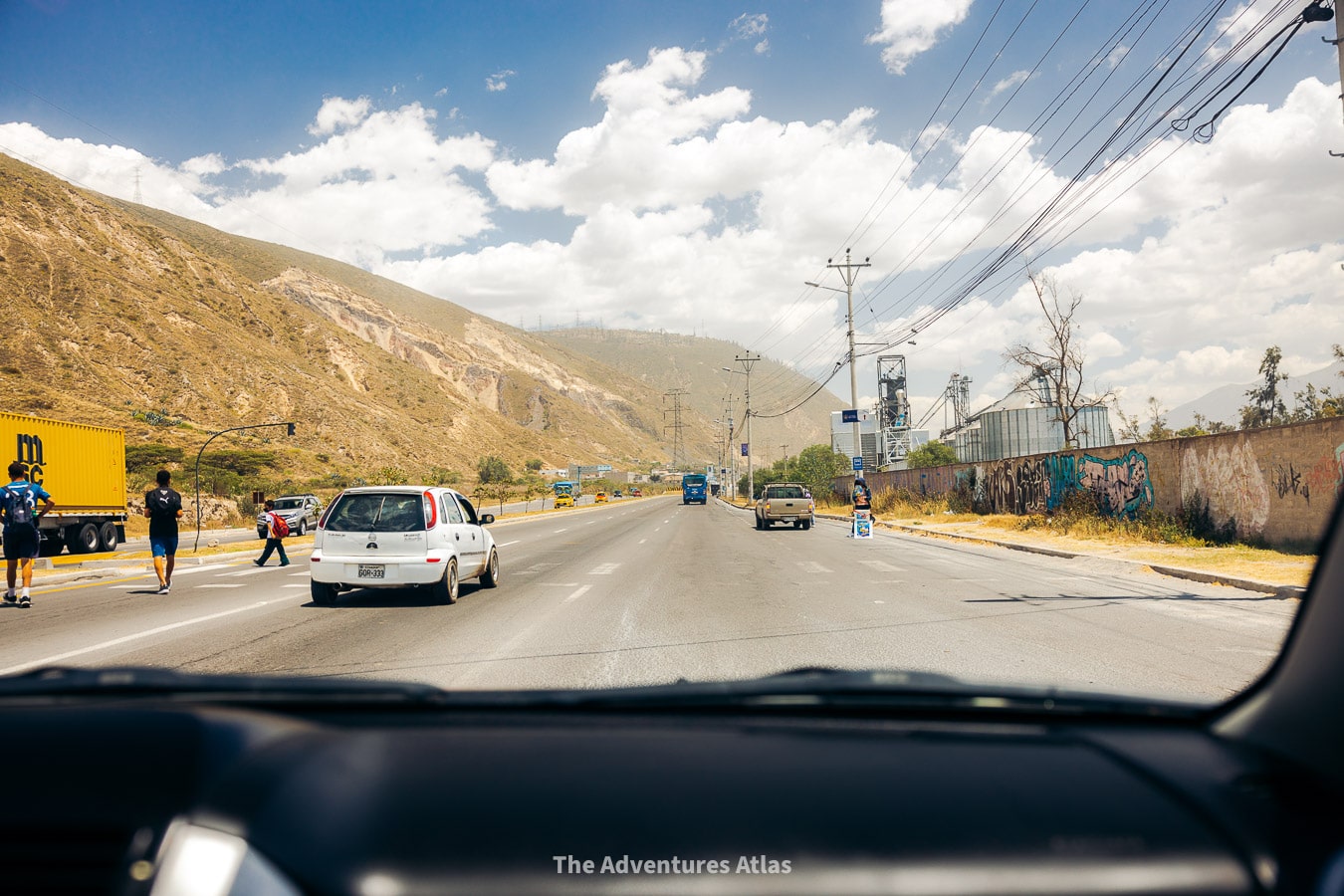 Driving on the highway in Ecuador