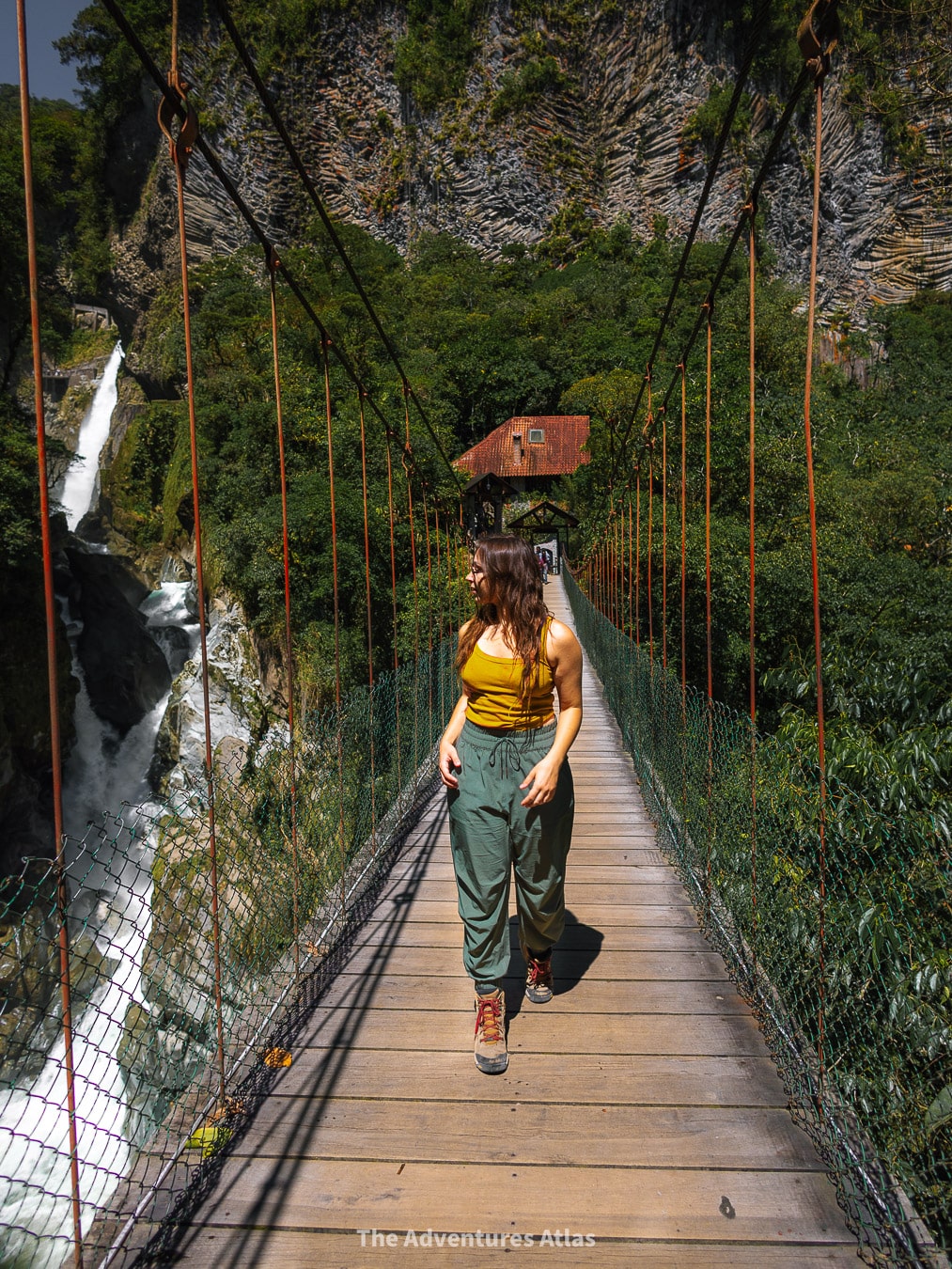 Hiking at Devils Cauldron via the old entrance in Baños, Ecuador