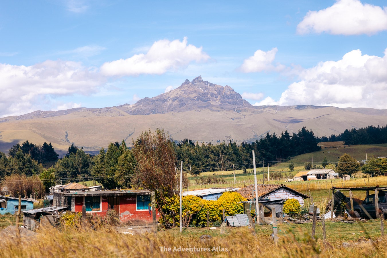 View of Rumiñahui Volcano on the way to Cotopaxi National Park in Ecuador