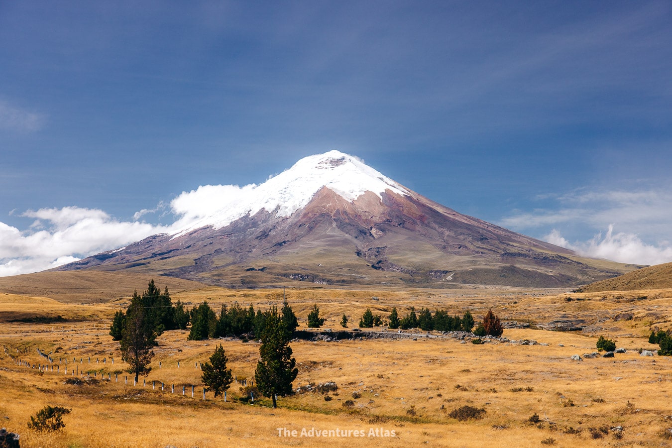 View of Cotopaxi Volcano (Volcan Cotopaxi) as seen from the North Entrance to Cotopaxi National Park