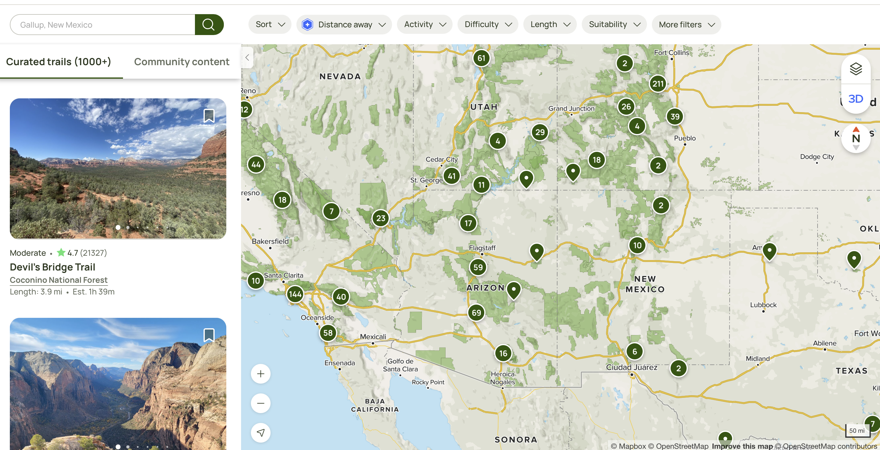 AllTrails is an essential app for finding hikes and walking trails during your road trip