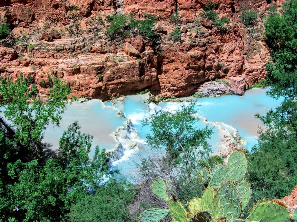 Beaver Falls Arizona in the Havasupai Indian Reservation, Grand Canyon