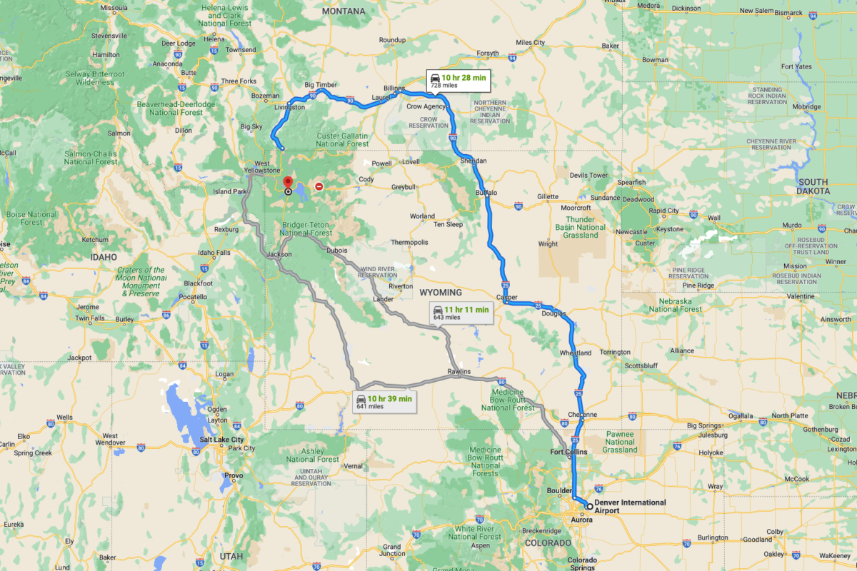 How To Get From Denver International Airport DEN To Yellowstone National Park 1200x800 