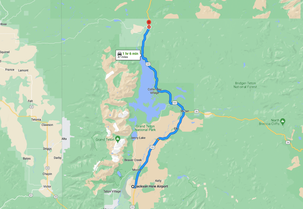 Jackson Hole WY is the best airport near Yellowstone National Park to visit Grand Teton National Park
