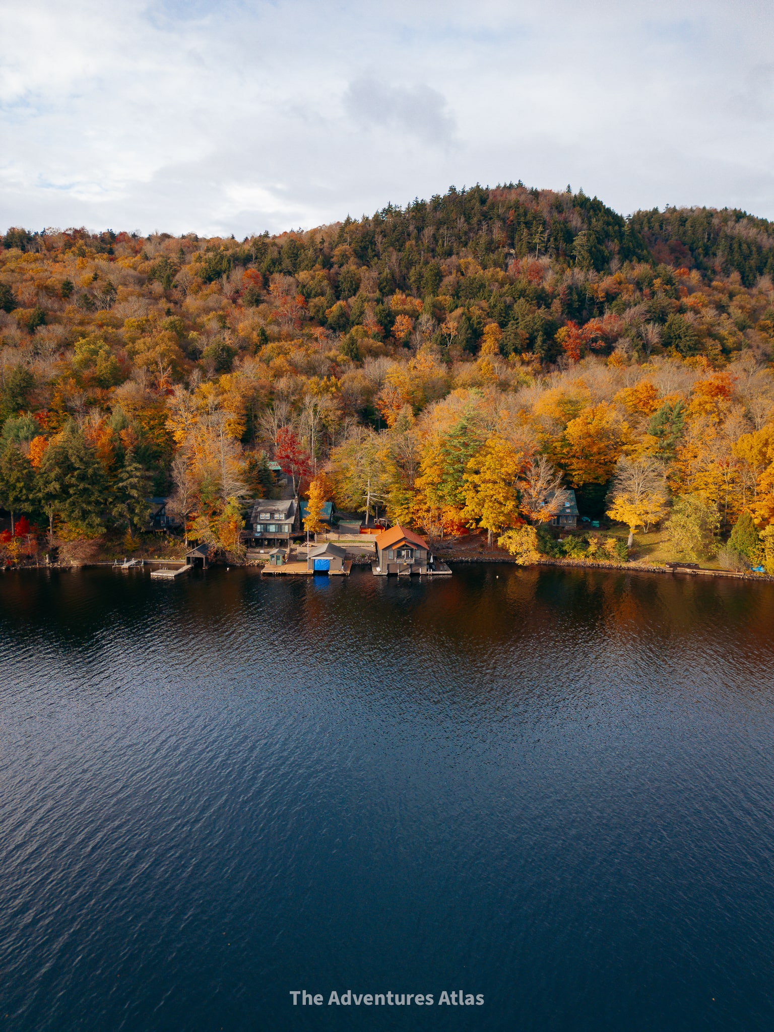 Fourth Lake in Old Forge during the fall