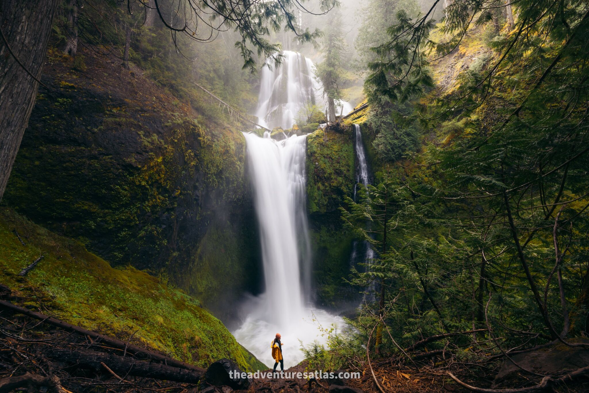 Falls Creek Falls in Washington in the summer
