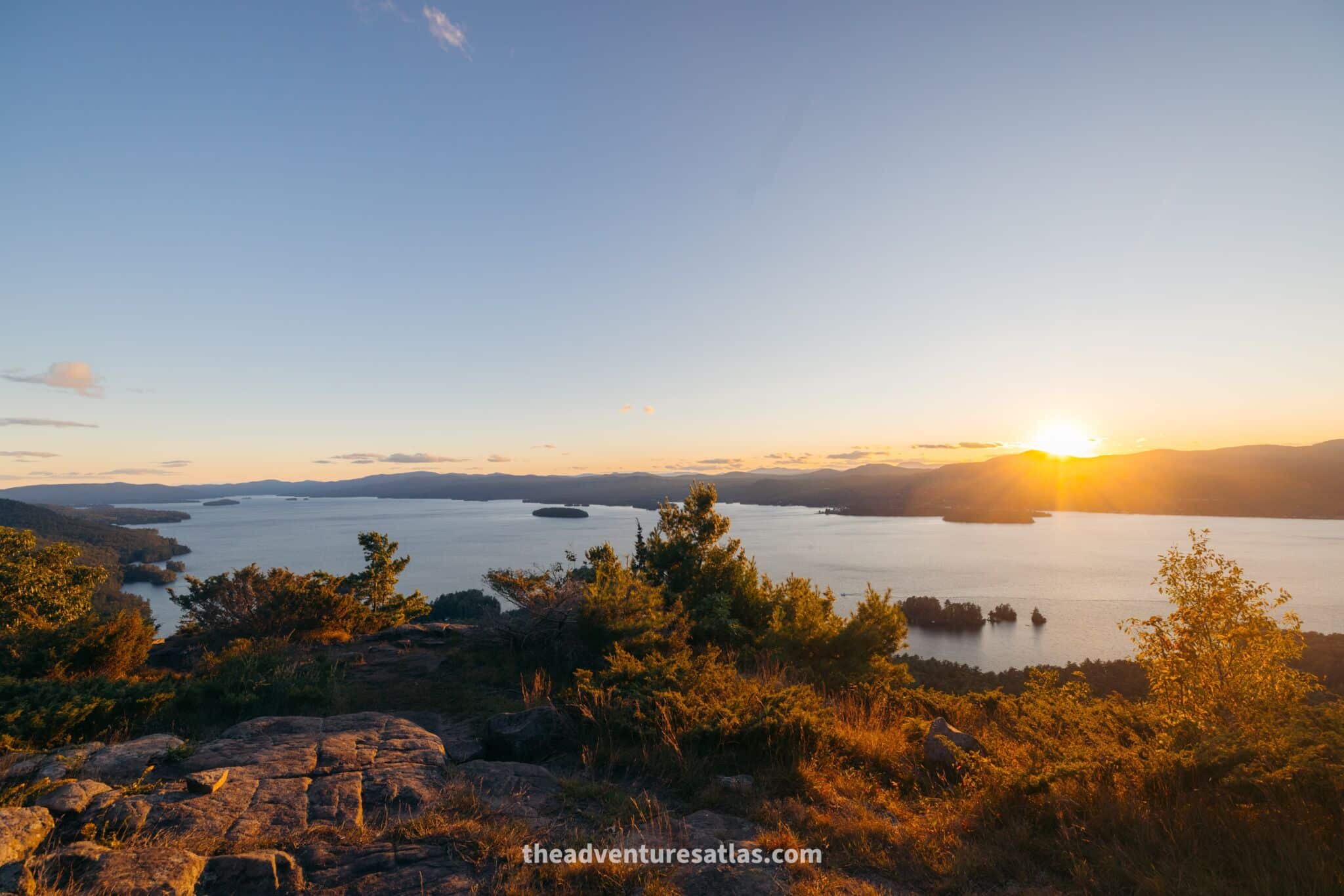 Sunset over Lake George in the Adirondacks in July