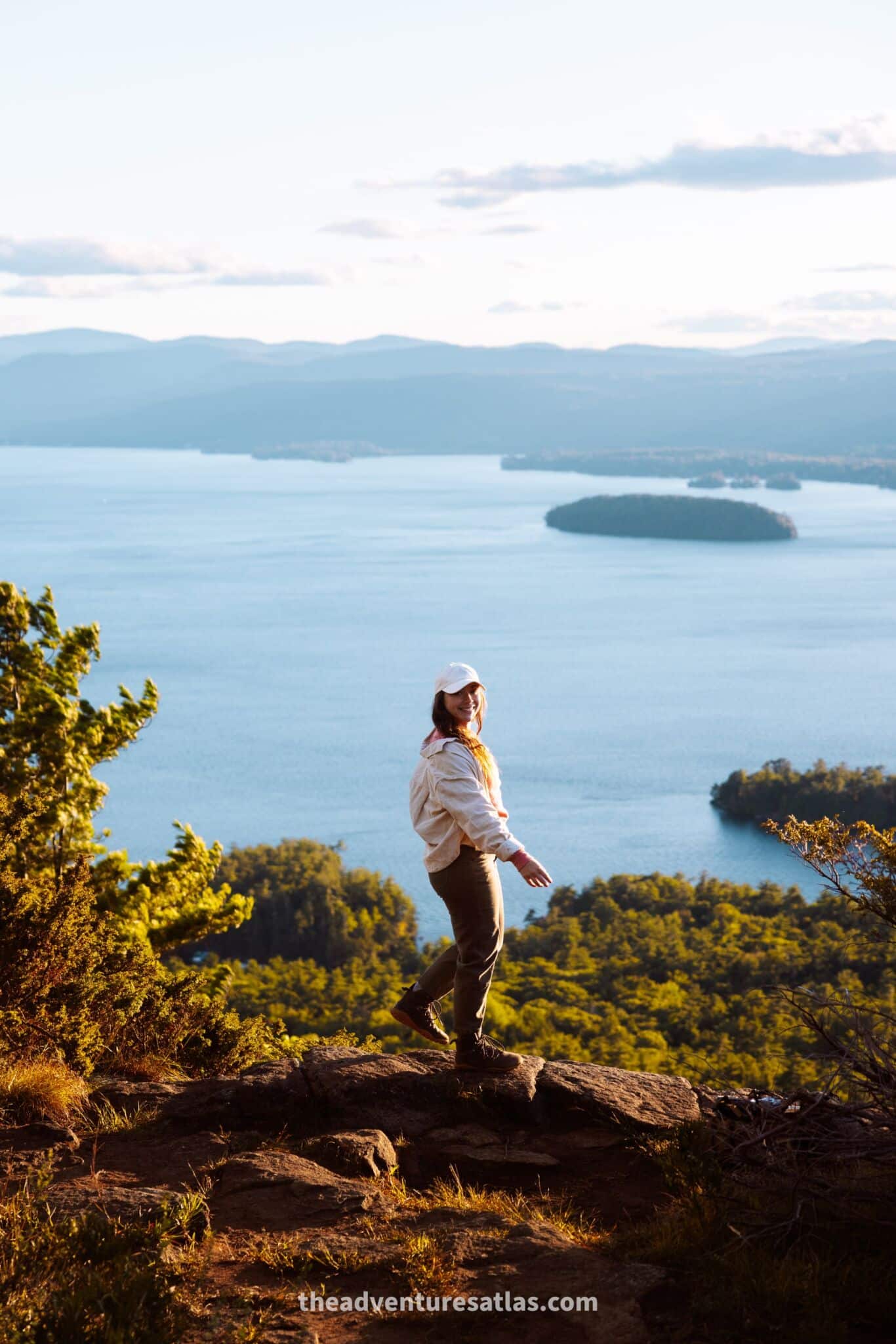View of Lake George in the Adirondacks during July travel in the USA