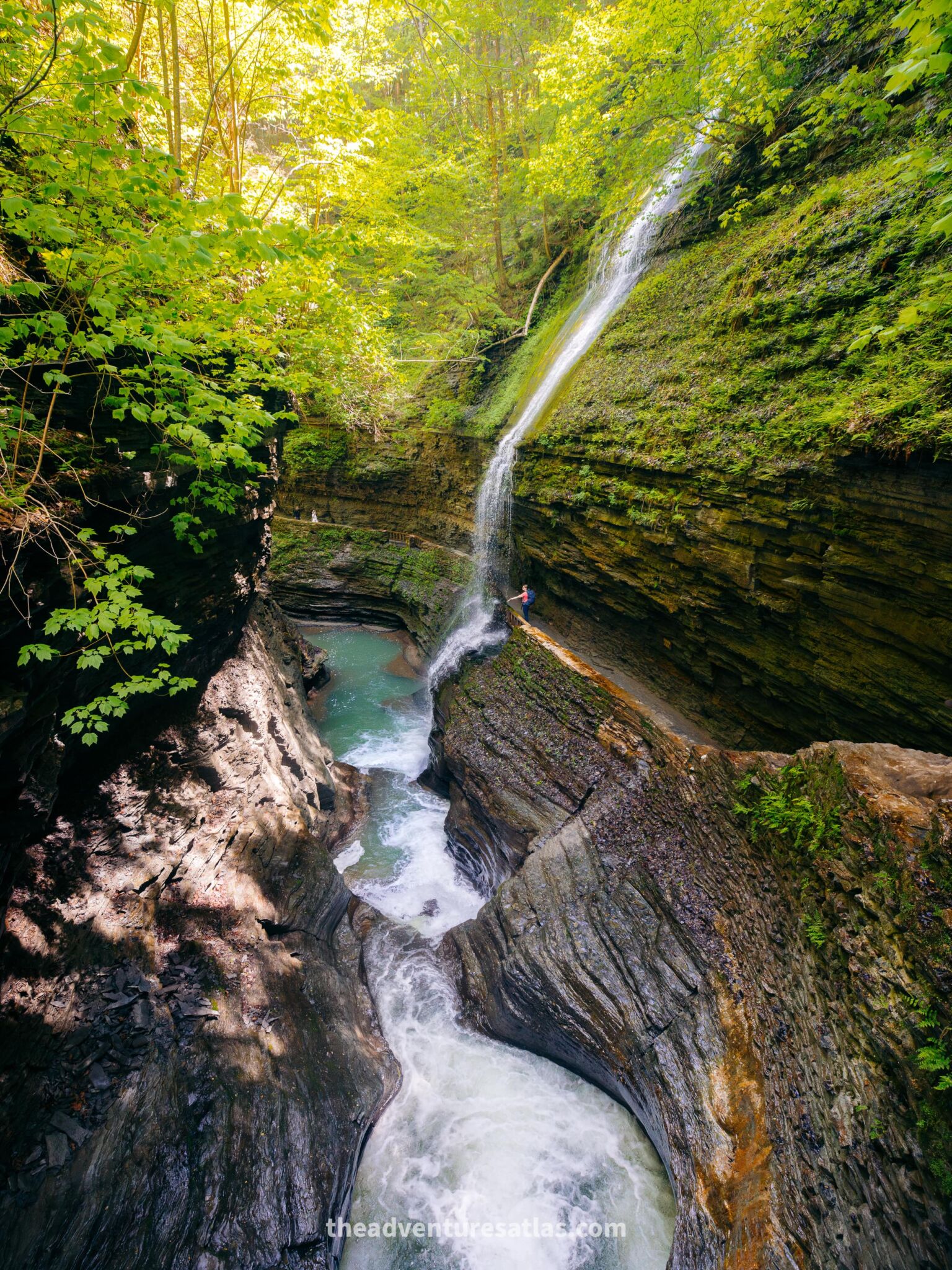 Waterfalls in Watkins Glen State Park in July