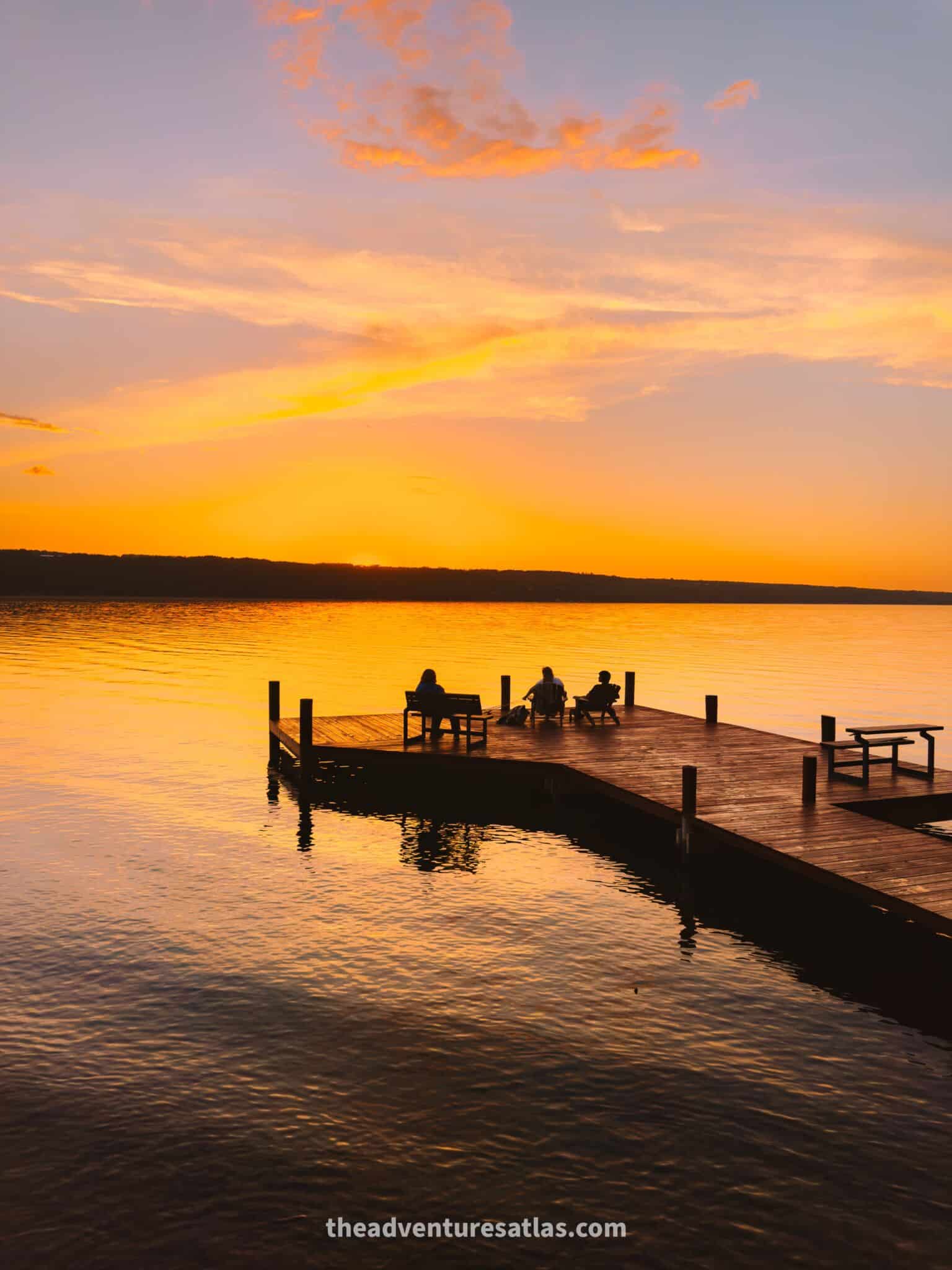 Sunset over the Finger Lakes in New York