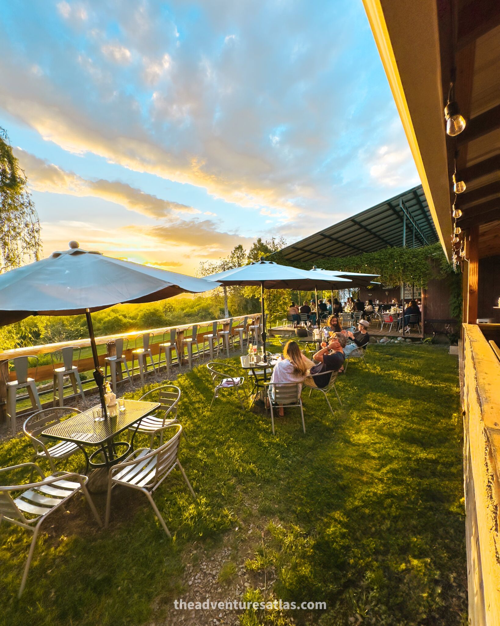 Stonecat Cafe at sunset near Watkins Glen State Park
