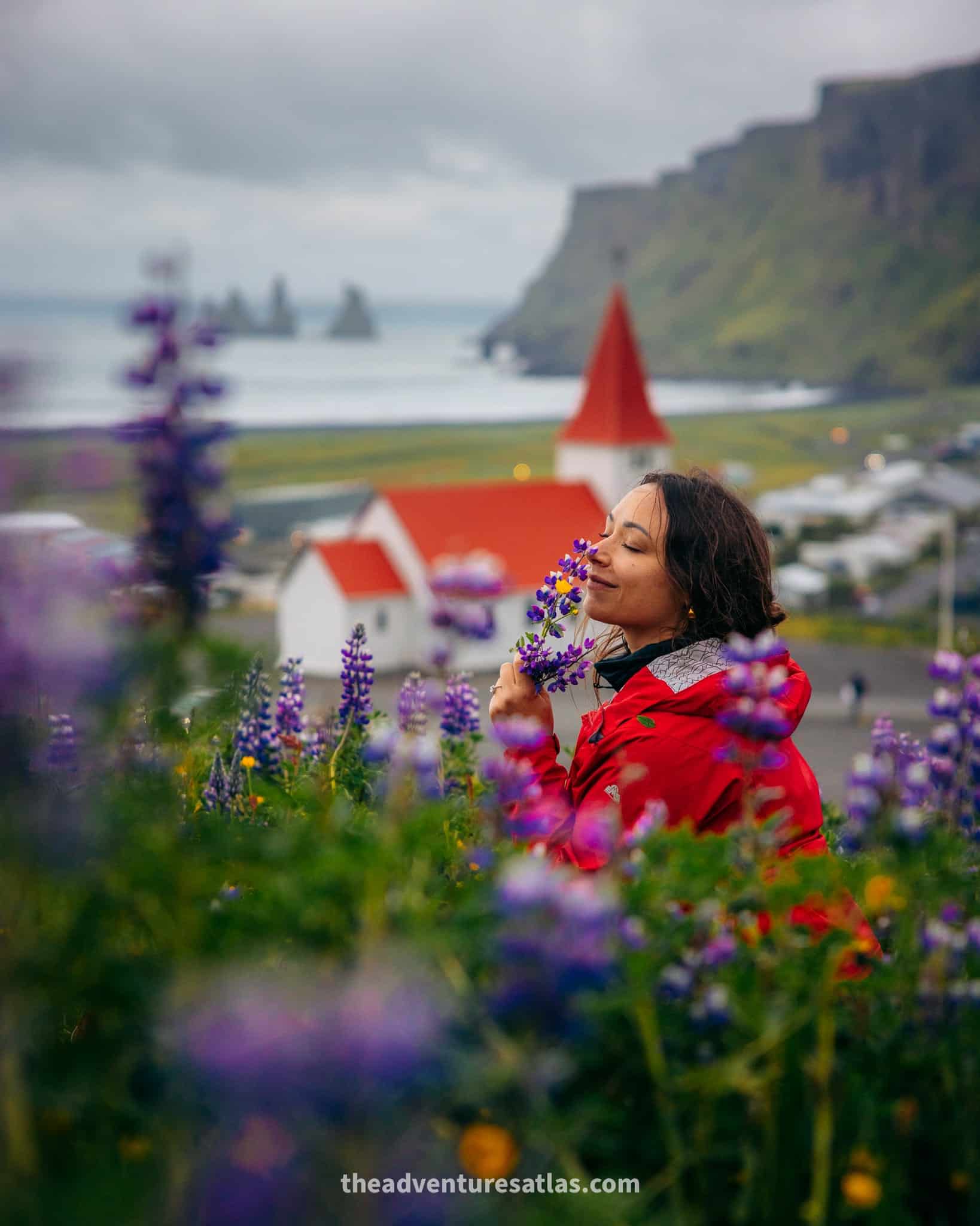 Gril dressed in layers for Iceland weather