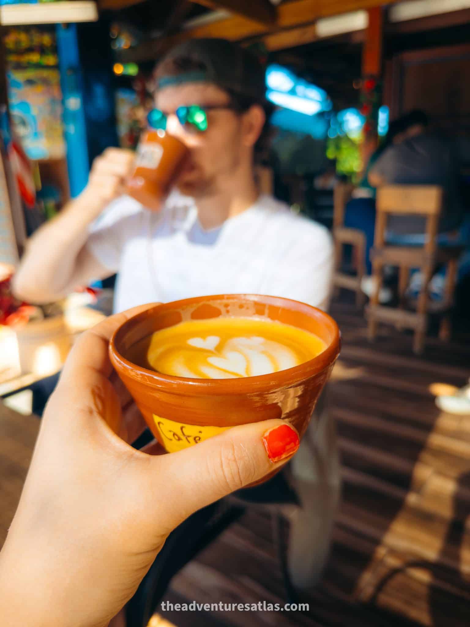 Latte art at K-feina Coffee Shop