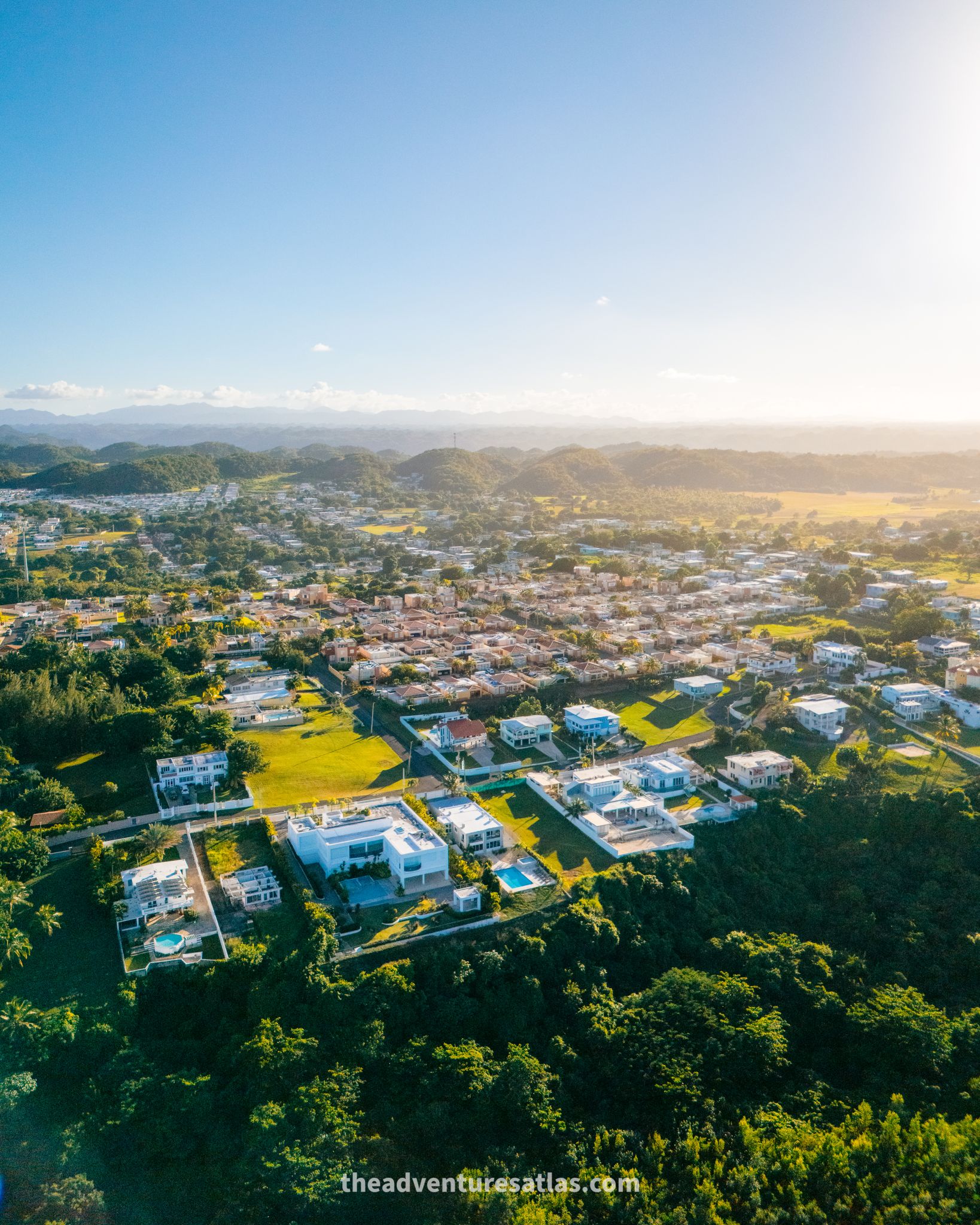 Drone photo of Manati Puerto Rico at sunrise