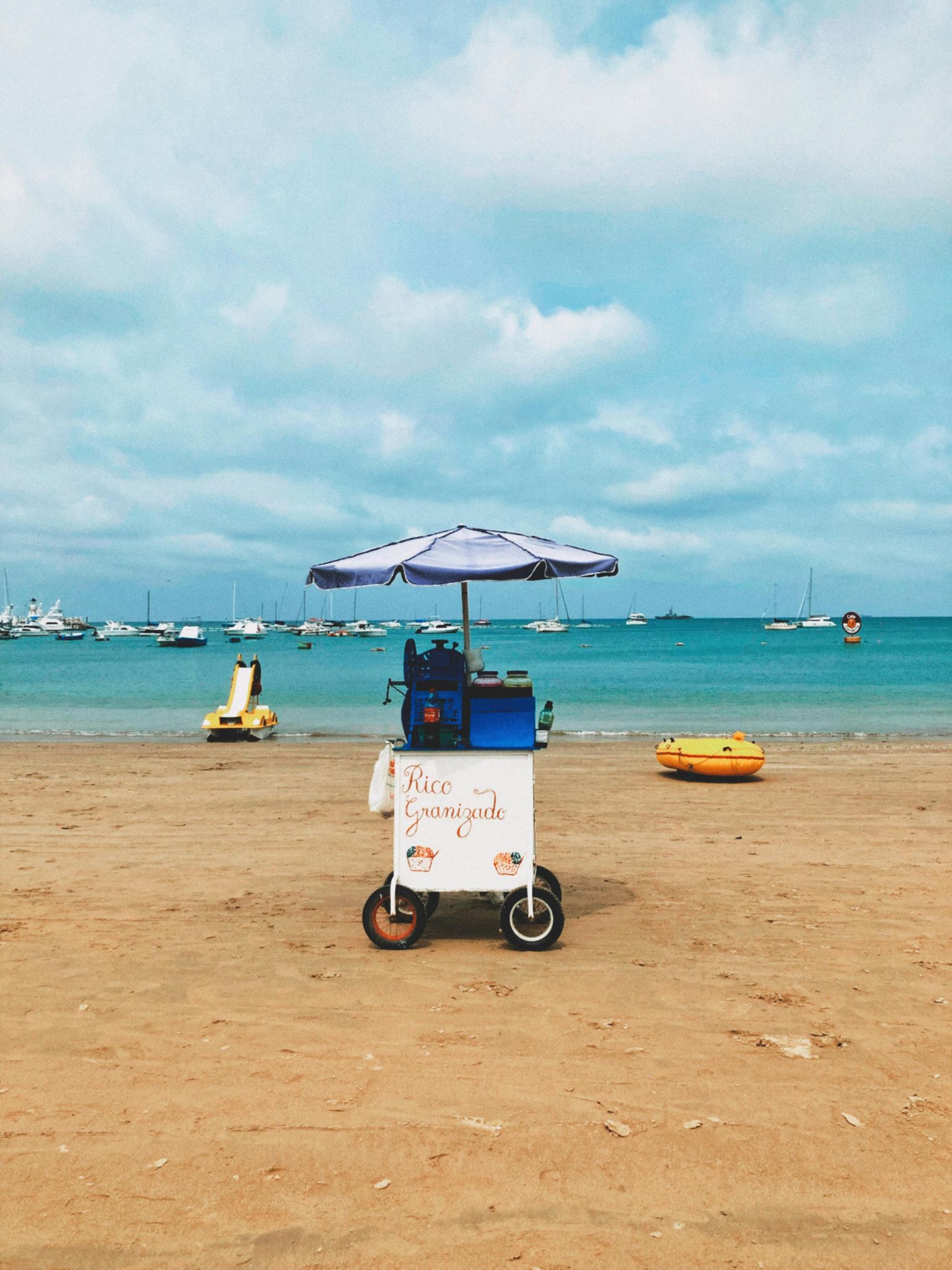 A beach cart in Manta, Ecuador