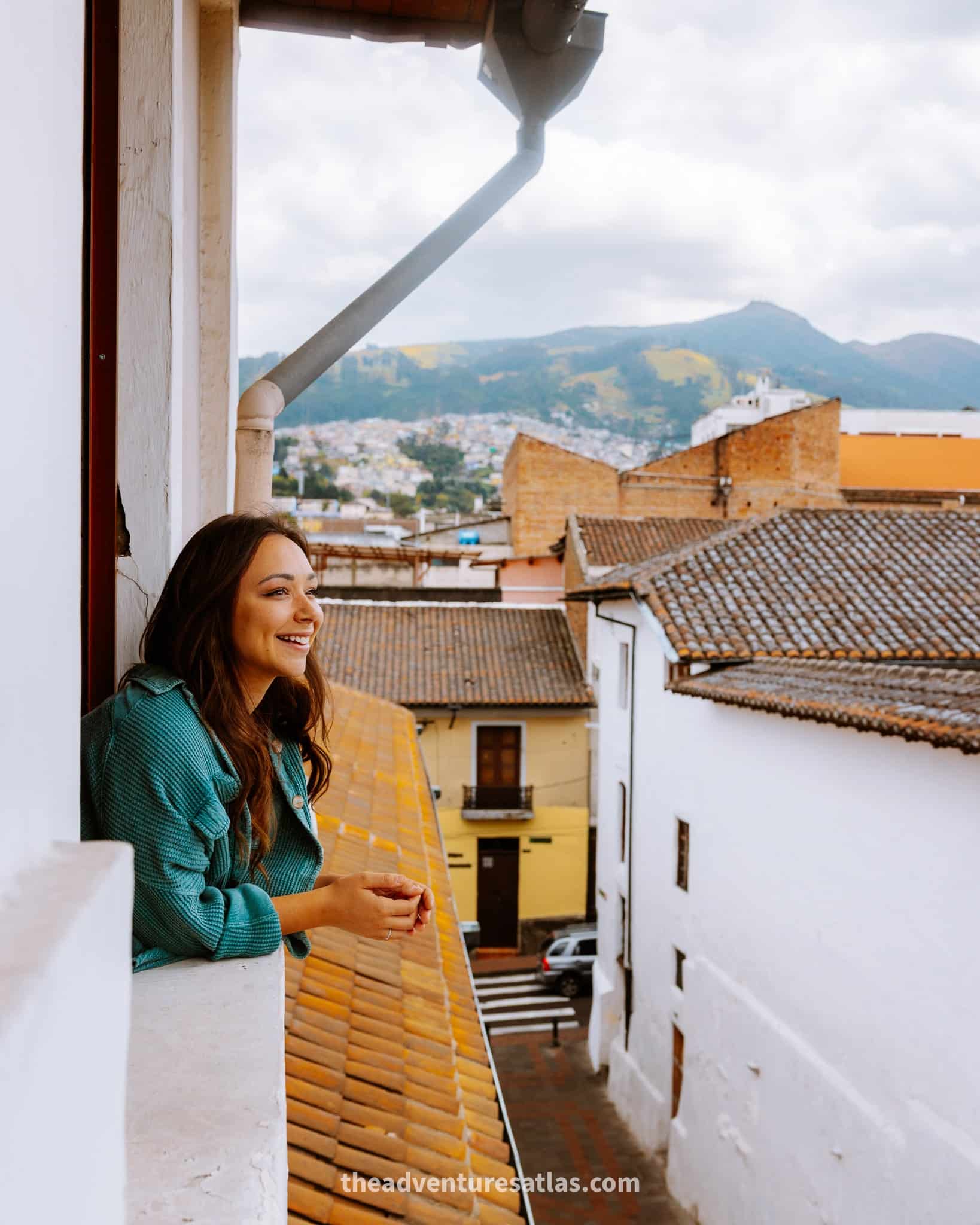 View out of the window of Friends Hotel in downtown Quito, Ecuador